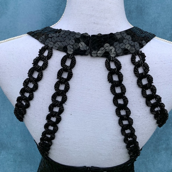 Black Sequin cocktail dress Niteline by Della Roufogali size 6 - Picture 5 of 13